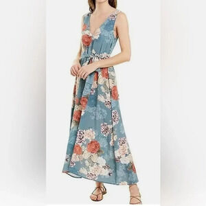 Johnny Was Jade Geles Silk Floral V Neck Midi Dress Size XS